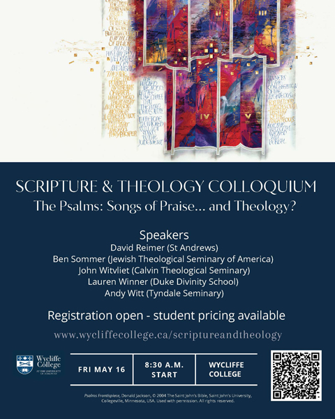 Scripture and Theology Colloquium, May 16