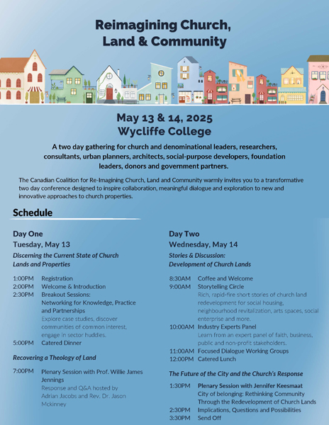 Reimagining Church, Land & Community Conference, May 13-14