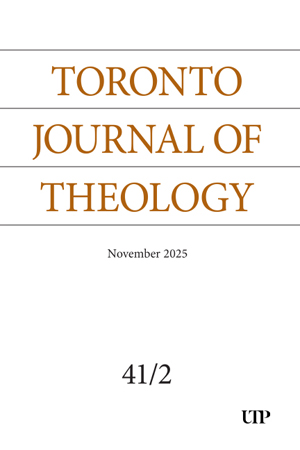 Toronto Journal of Theology - Cover